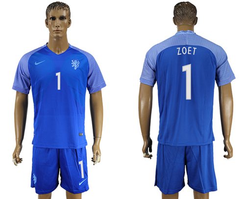 Holland #1 Zoet Away Soccer Country Jersey